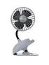  image of dreambaby-usb-rechargeable-clip-on-caged-fan-grey