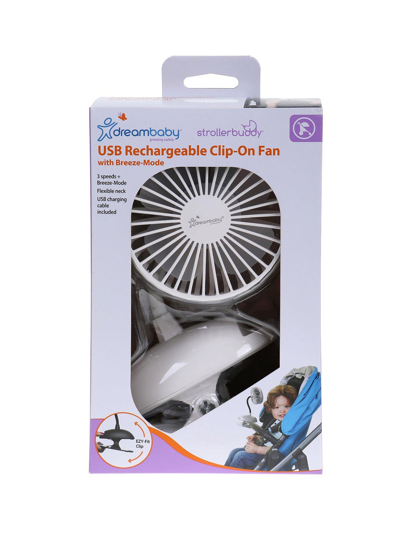 undefined USB Rechargeable Clip-On Caged Fan - White