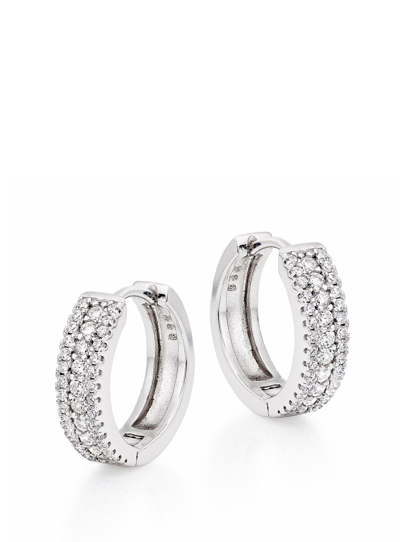 beaverbrooks-silver-cubic-zirconia-triple-row-hoop-earrings