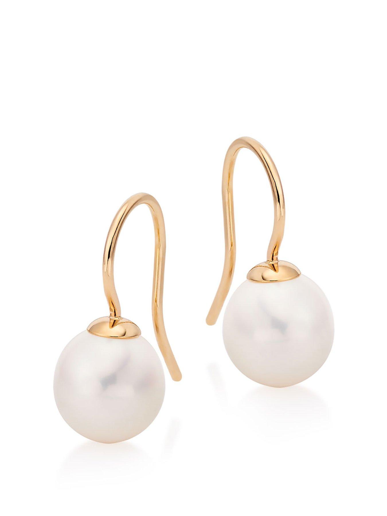 undefined 9ct Gold Freshwater Cultured Pearl Hook Earrings