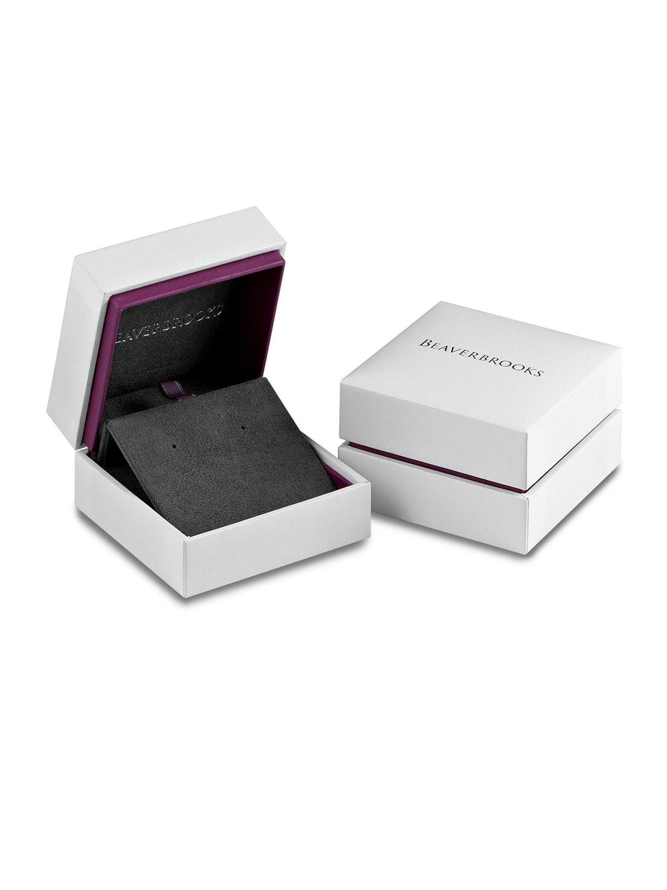  image of beaverbrooks-silver-rose-gold-plated-cubic-zirconia-heart-charm-hoop-earrings