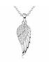  image of beaverbrooks-silver-cubic-zirconia-angel-wing-pendant