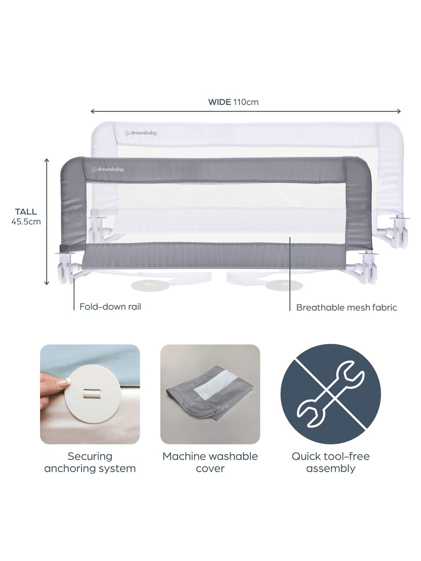  image of dreambaby-prague-bedrail-110cm-wide-x-455cm-high-grey