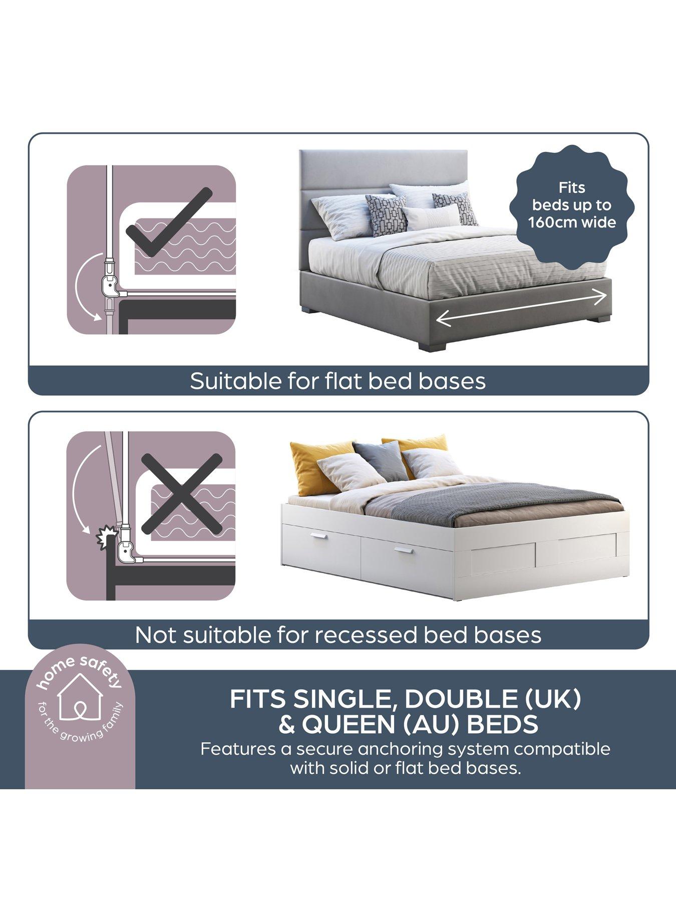  image of dreambaby-prague-bedrail-110cm-wide-x-455cm-high-grey