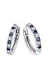  image of created-brilliance-julia-created-brilliance-9ct-white-gold-created-sapphire-and-018ct-lab-grown-diamond-hoop-earrings