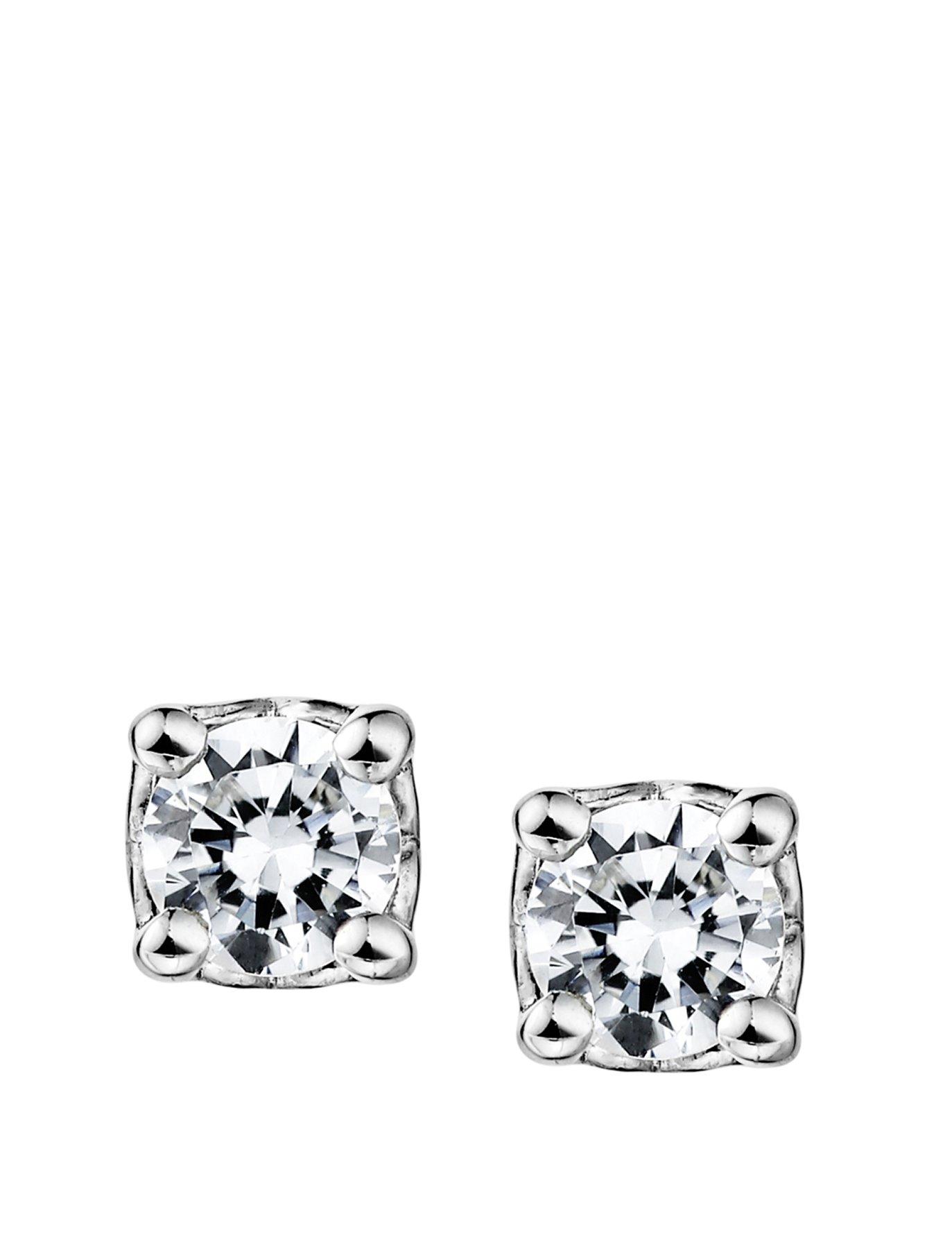 Created Brilliance Bonnie White Gold 0.25ct Lab Grown Diamond Solitaire Earrings