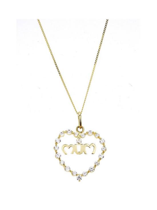 front image of love-gold-love-gold-9ct-yellow-gold-white-cubic-zirconia-mum-heart-pendant-on-18-inch-curb-chain