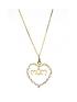  image of love-gold-love-gold-9ct-yellow-gold-white-cubic-zirconia-mum-heart-pendant-on-18-inch-curb-chain