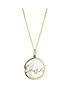  image of the-love-silver-collection-yellow-gold-plated-silver-mother-of-pearl-love-pendant-necklace