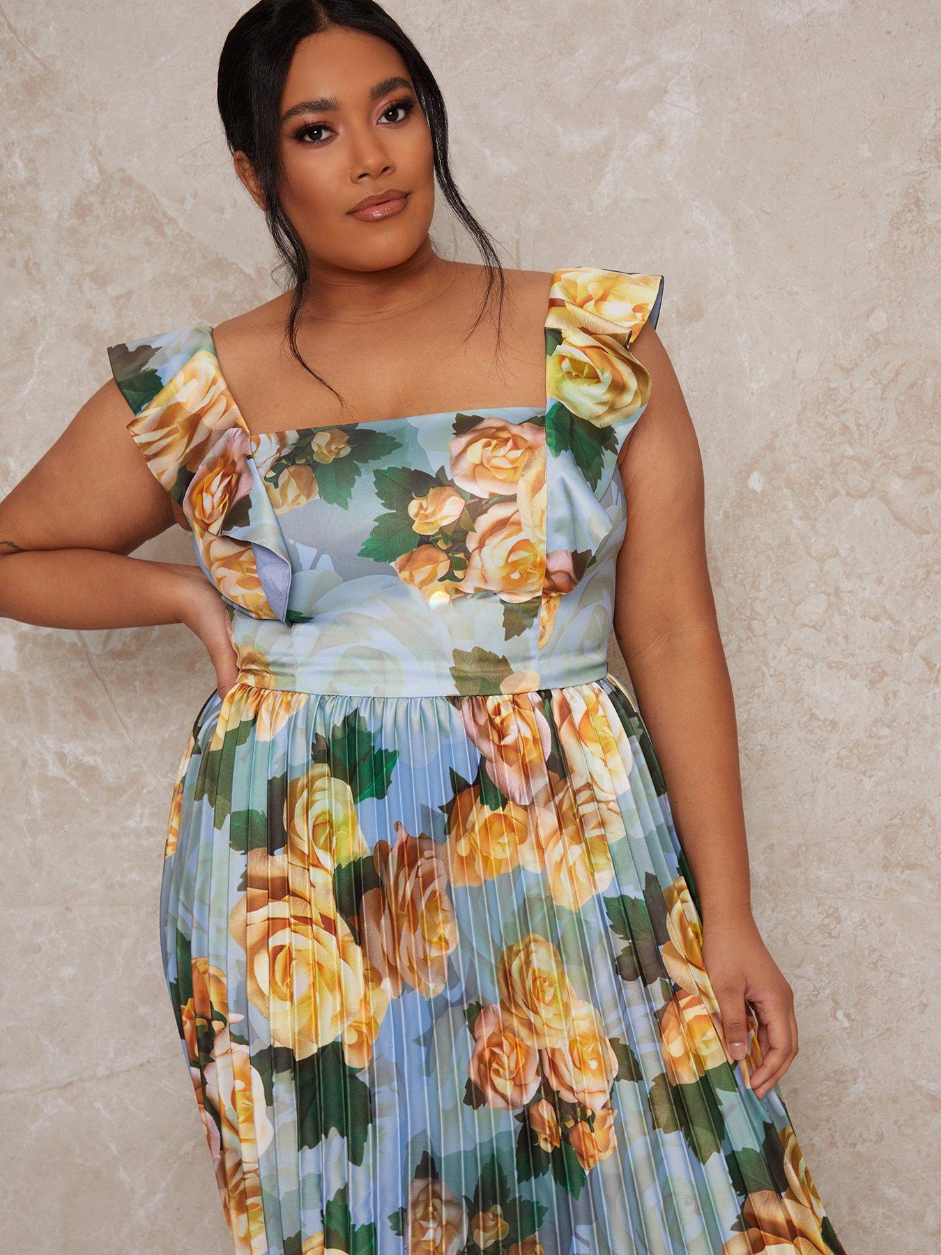 Curve Floral Print Mini Dress by Chi Chi London