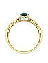  image of love-gem-9ct-yellow-gold-created-emerald-and-diamond-ring