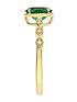  image of love-gem-9ct-yellow-gold-created-emerald-and-diamond-ring
