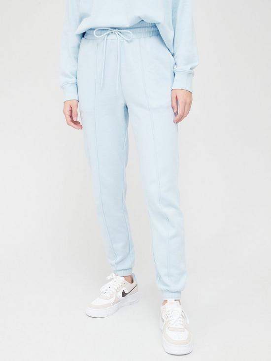 front image of hunkemoller-cotton-pyjama-sweat-pant-blue