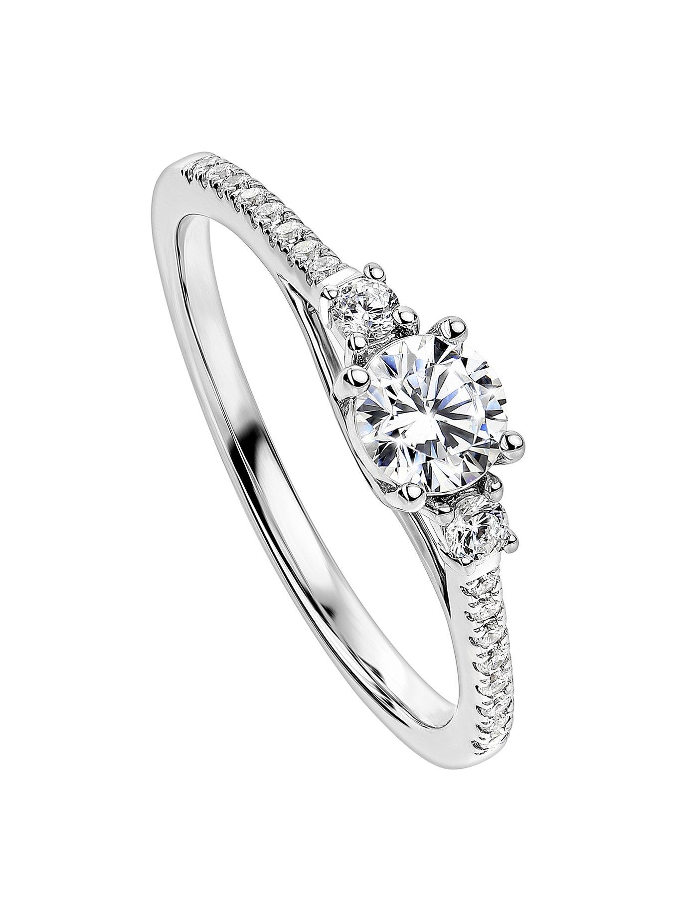 undefined Olivia Created Brilliance 9ct White Gold 0.45ct Lab Grown Diamond Three Stone Ring