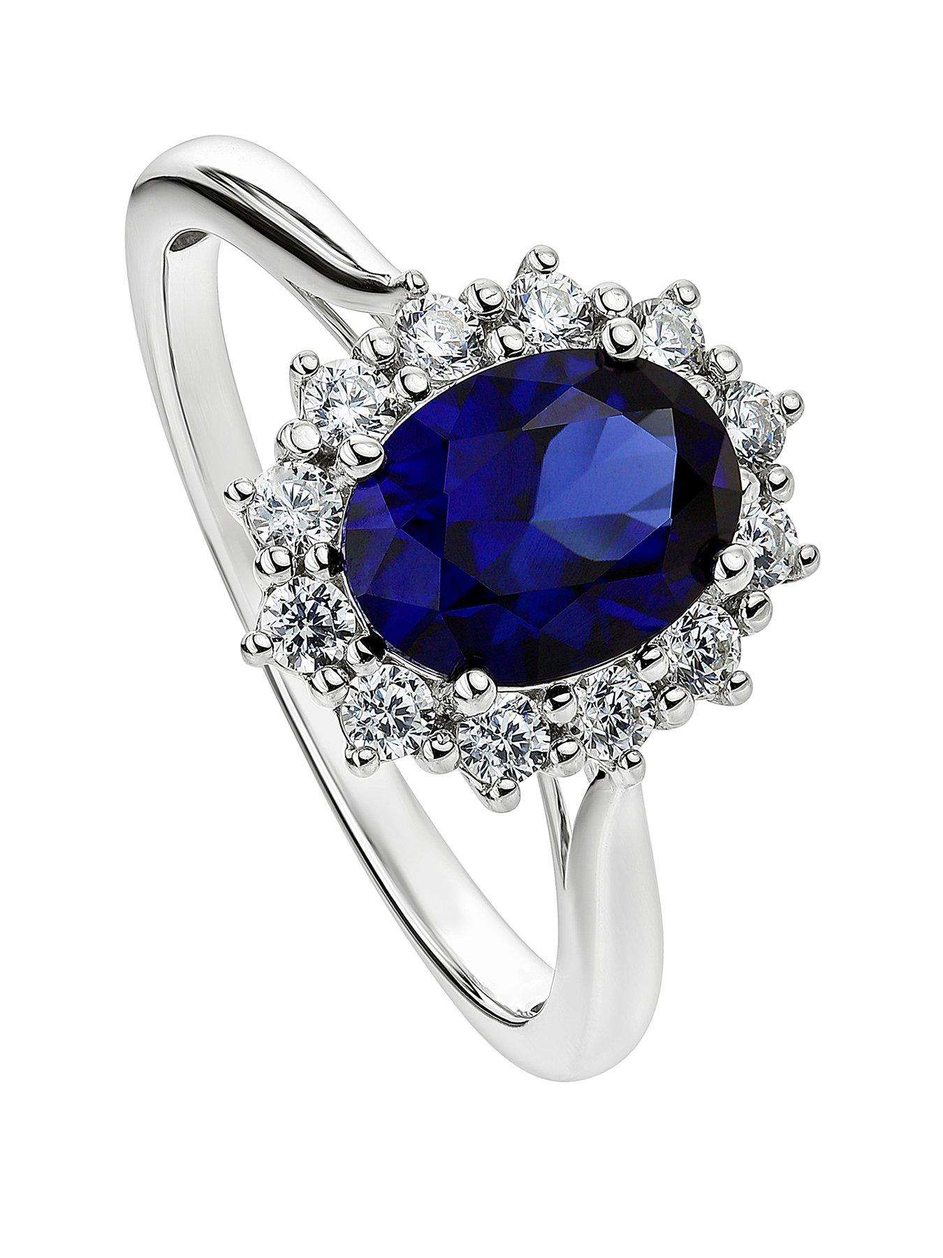 created-brilliance-cate-created-brilliance-9ct-white-gold-created-sapphire-and-025ct-lab-grown-diamond-cluster-ring
