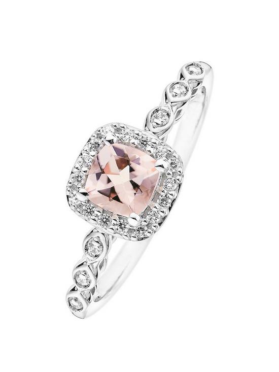 front image of love-gem-9ct-white-gold-morganite-and-010ct-diamond-ring