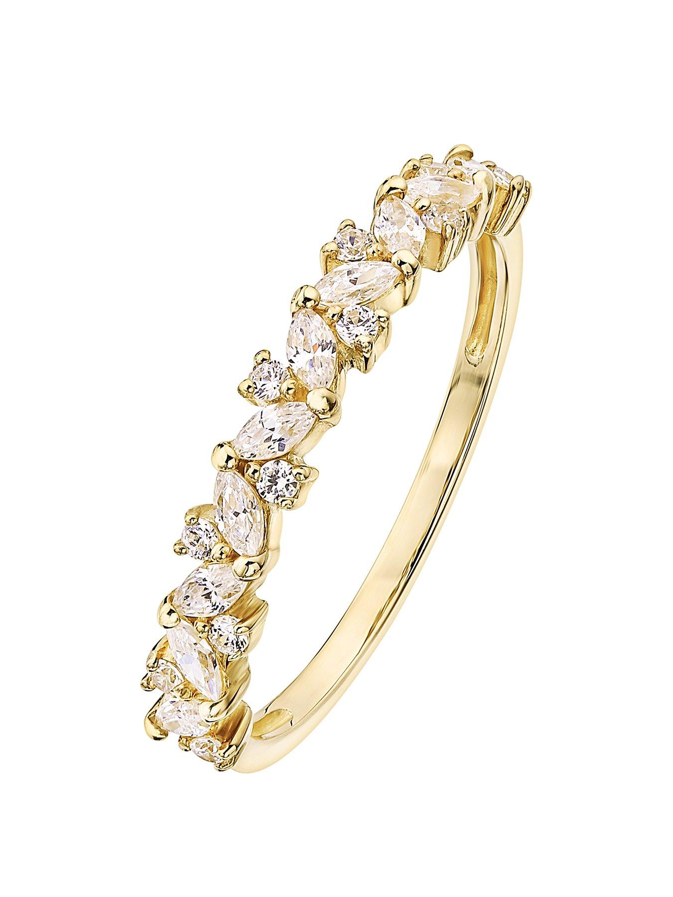 the-love-collection-9ct-yellow-gold-white-cubic-zirconia-half-eternity-ring