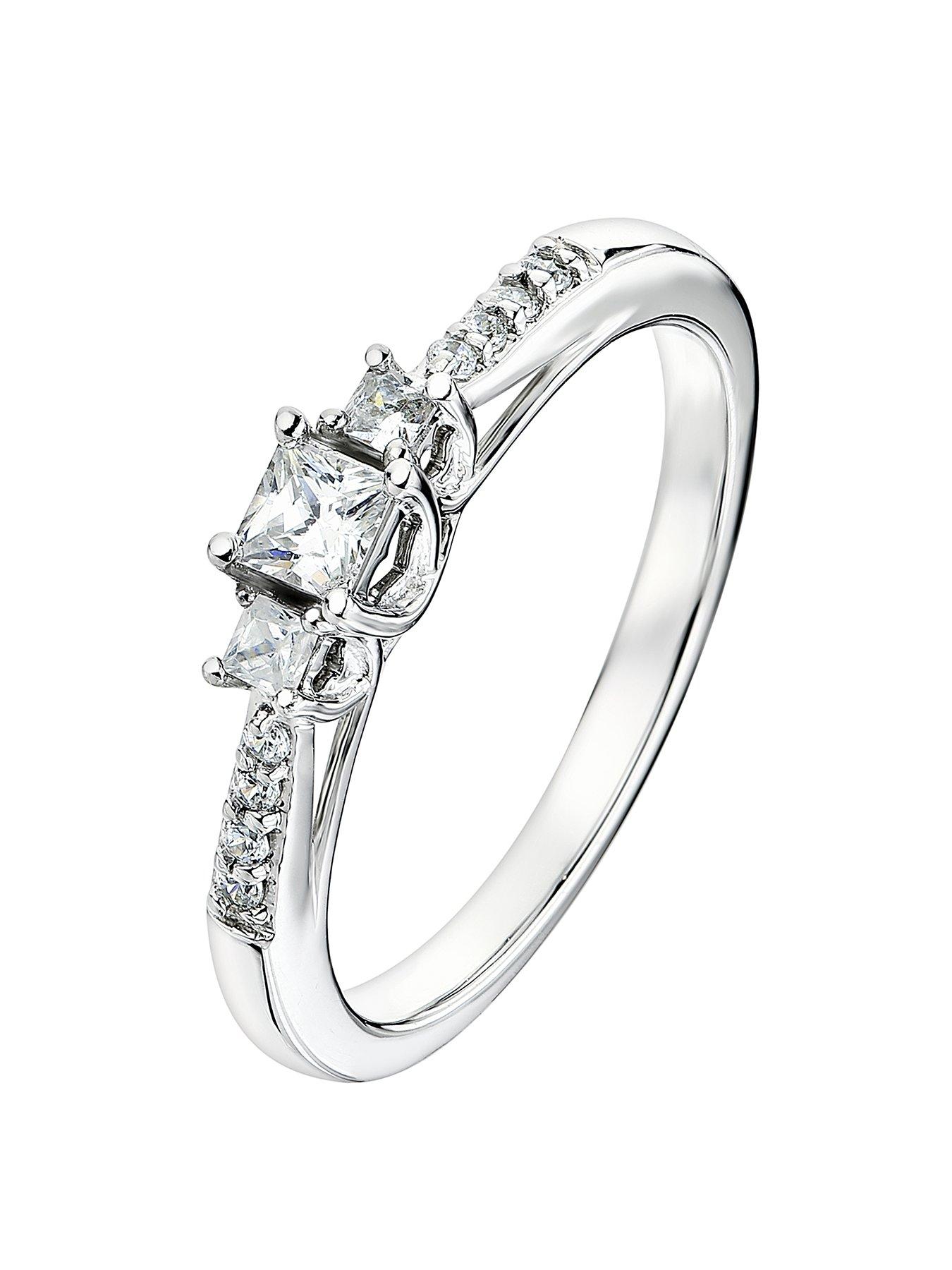 undefined 9ct White Gold 0.23ct Diamond Trilogy Ring