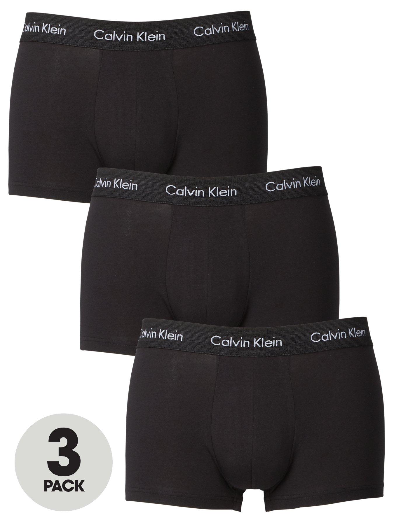 undefined 3 Pack Low Rise Trunks - Black