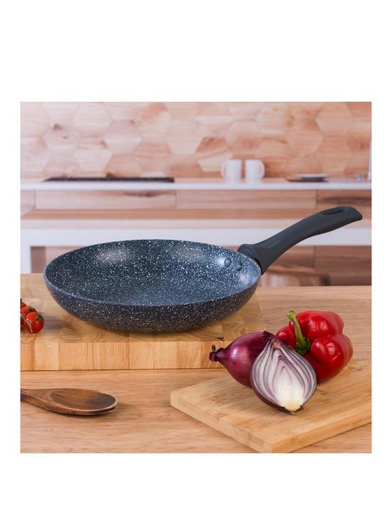 front image of russell-hobbs-blue-marble-24cm-non-stick-frying-pan