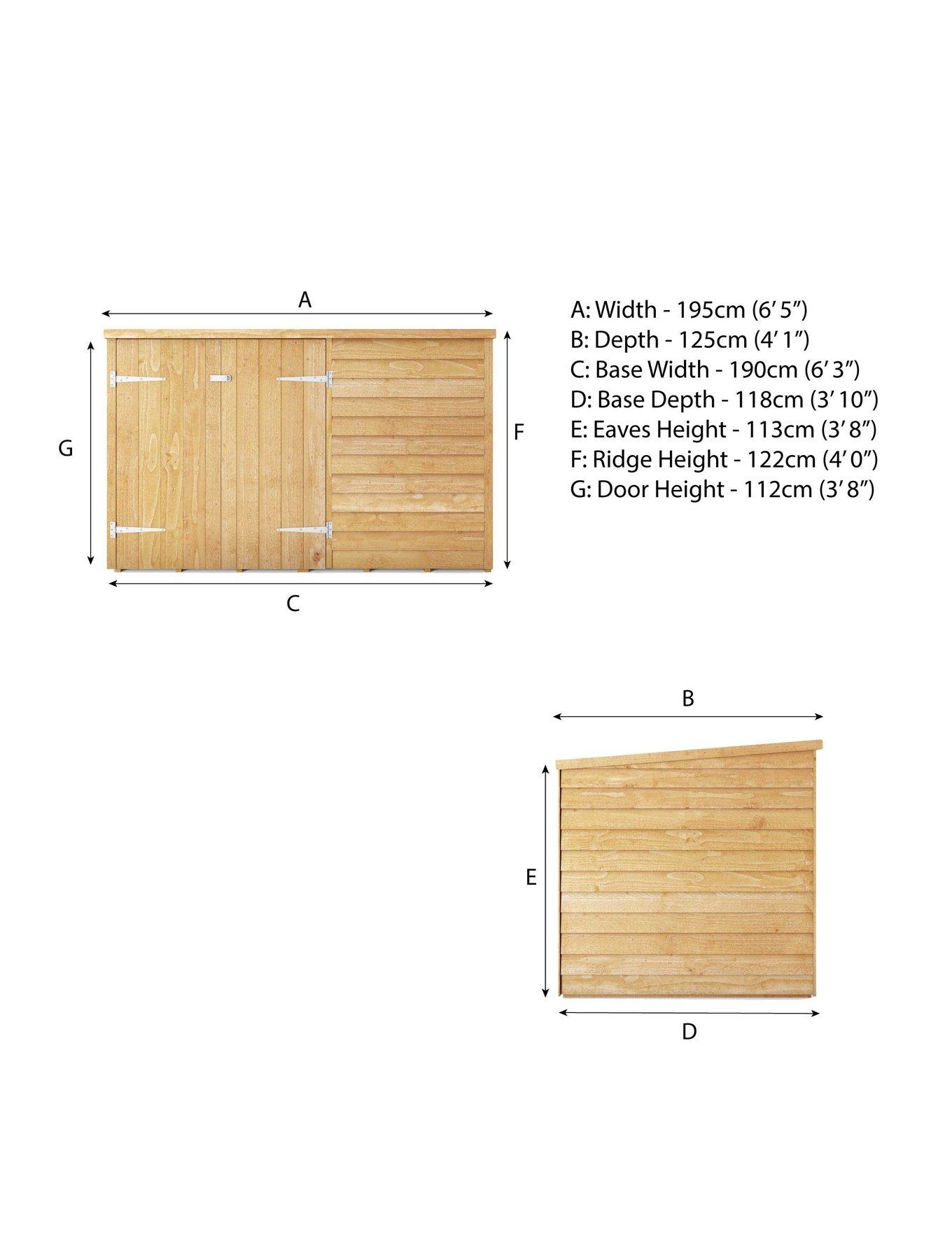  image of mercia-4-x-6ft-overlap-pent-bike-store