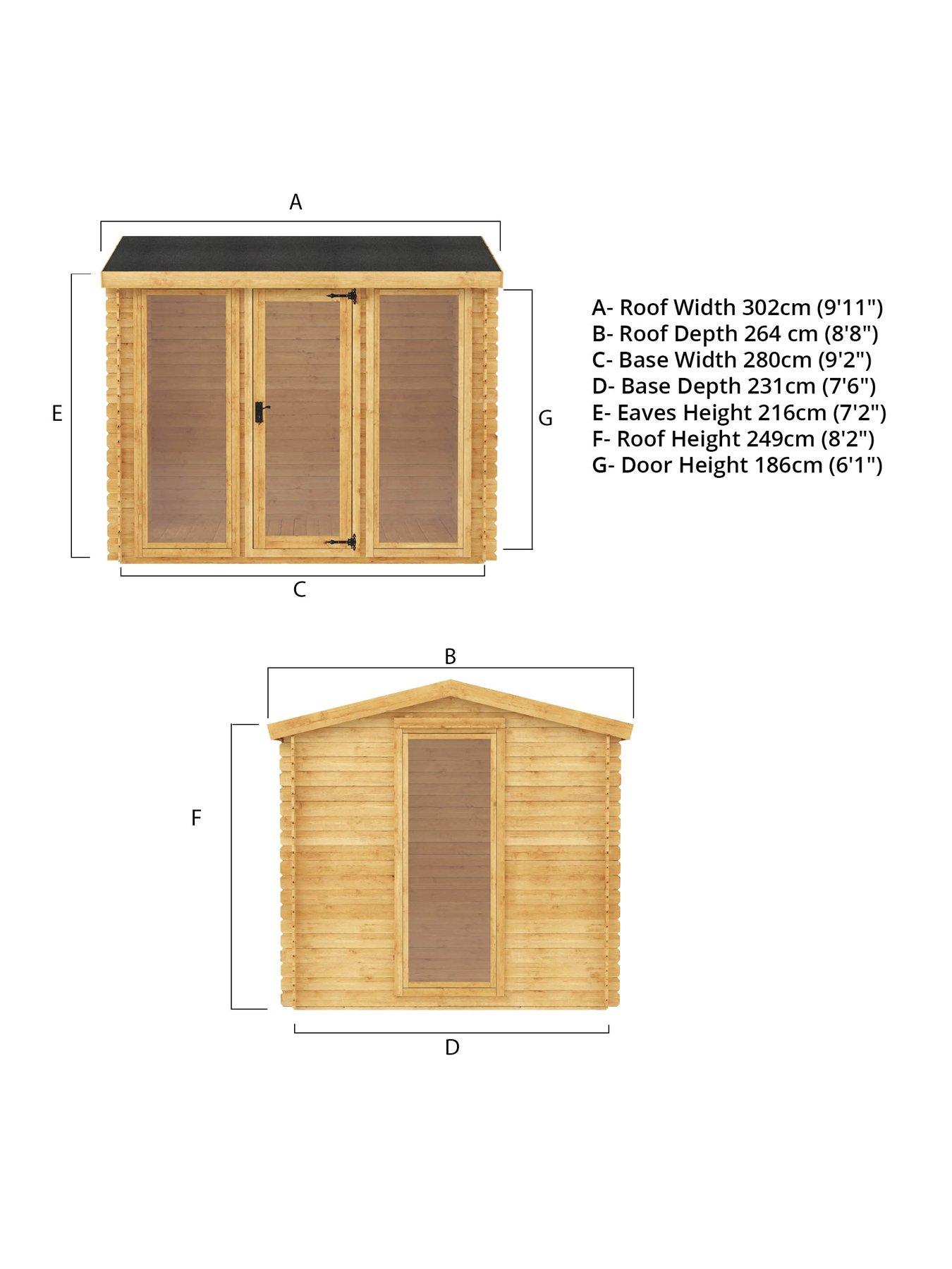 Image 4 of 5 of MERCIA 3m x 2.5m Log Cabin - 19mm - PEFC Certified
