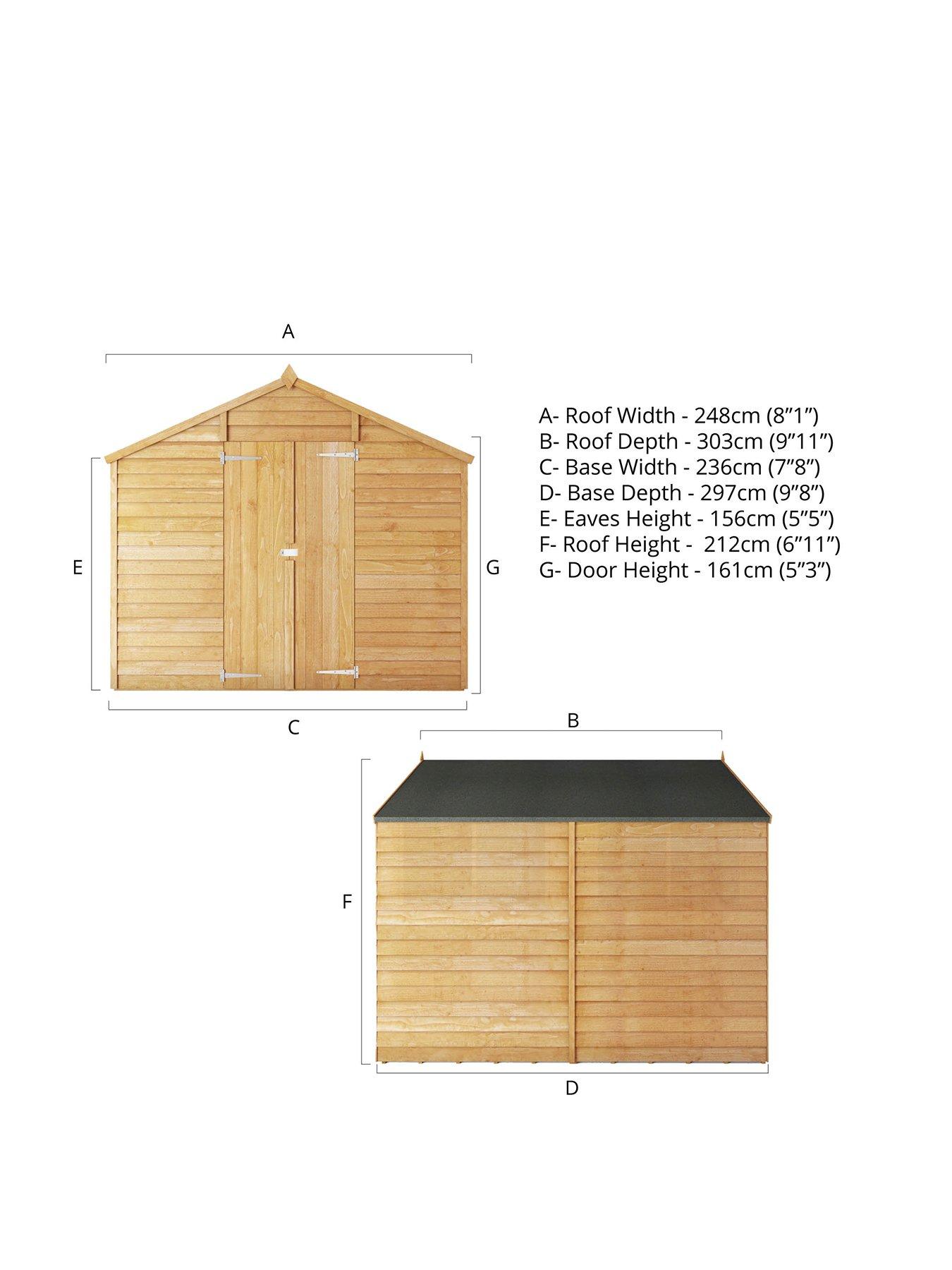  image of mercia-10-xnbsp8ft-overlap-windowless-apex-shednbsp--fscreg-certified