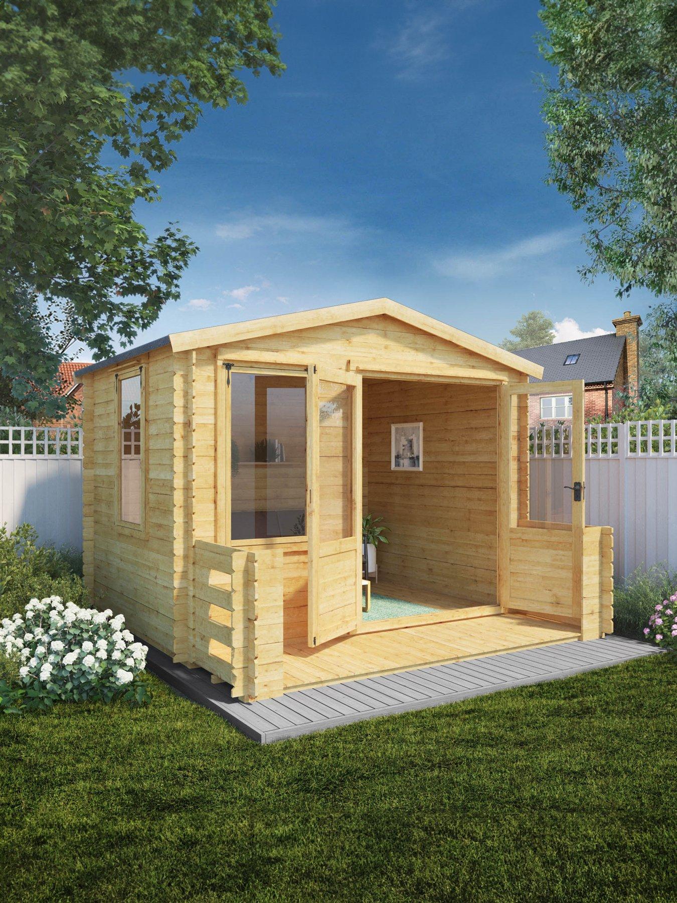 undefined 3.3m x 3.4m Log Cabin with Veranda - 19mm