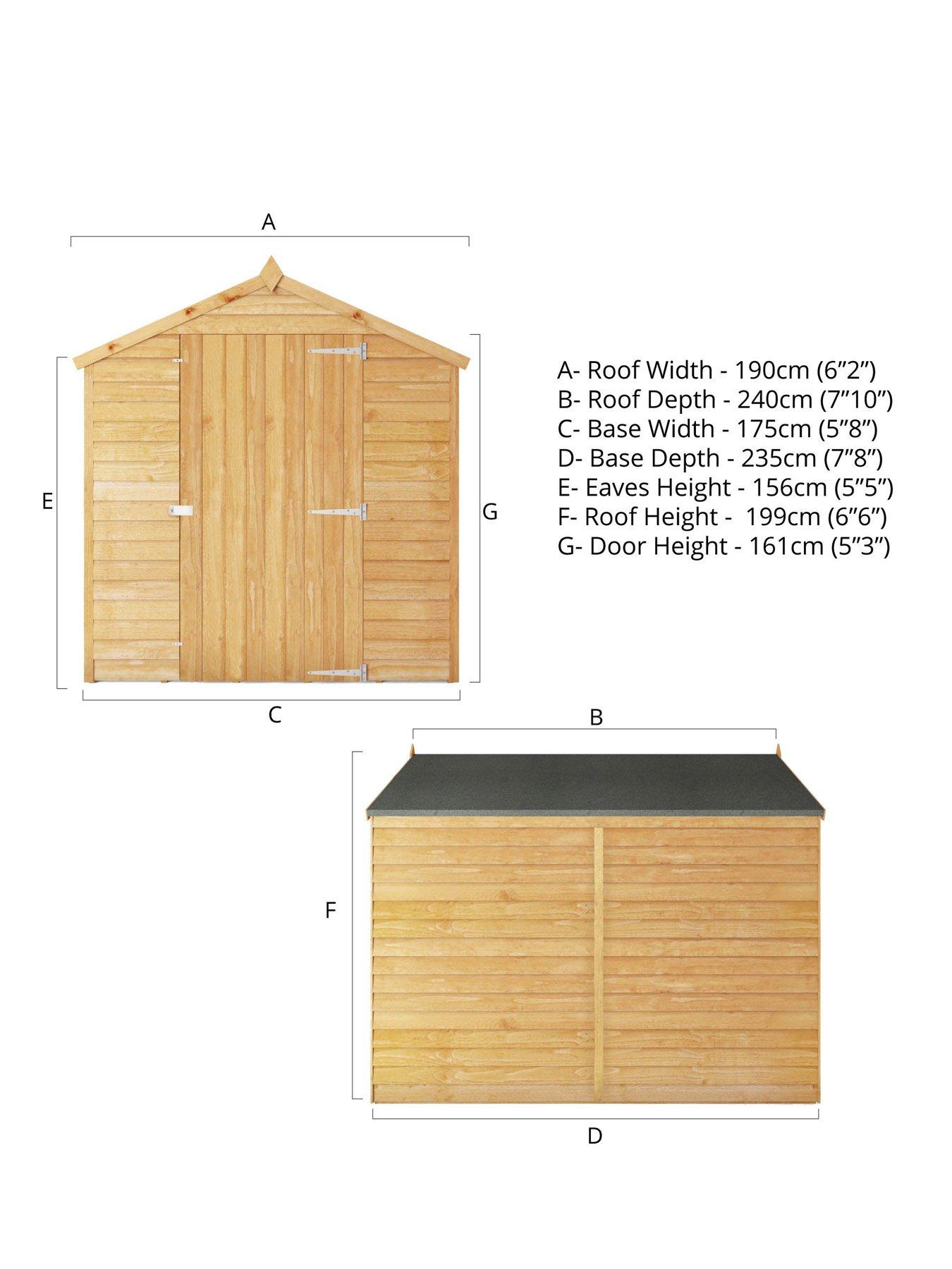 Image 5 of 6 of MERCIA 8 x 6ft Great Value Windowless Overlap Apex&nbsp;Shed - FSC&reg; Certified