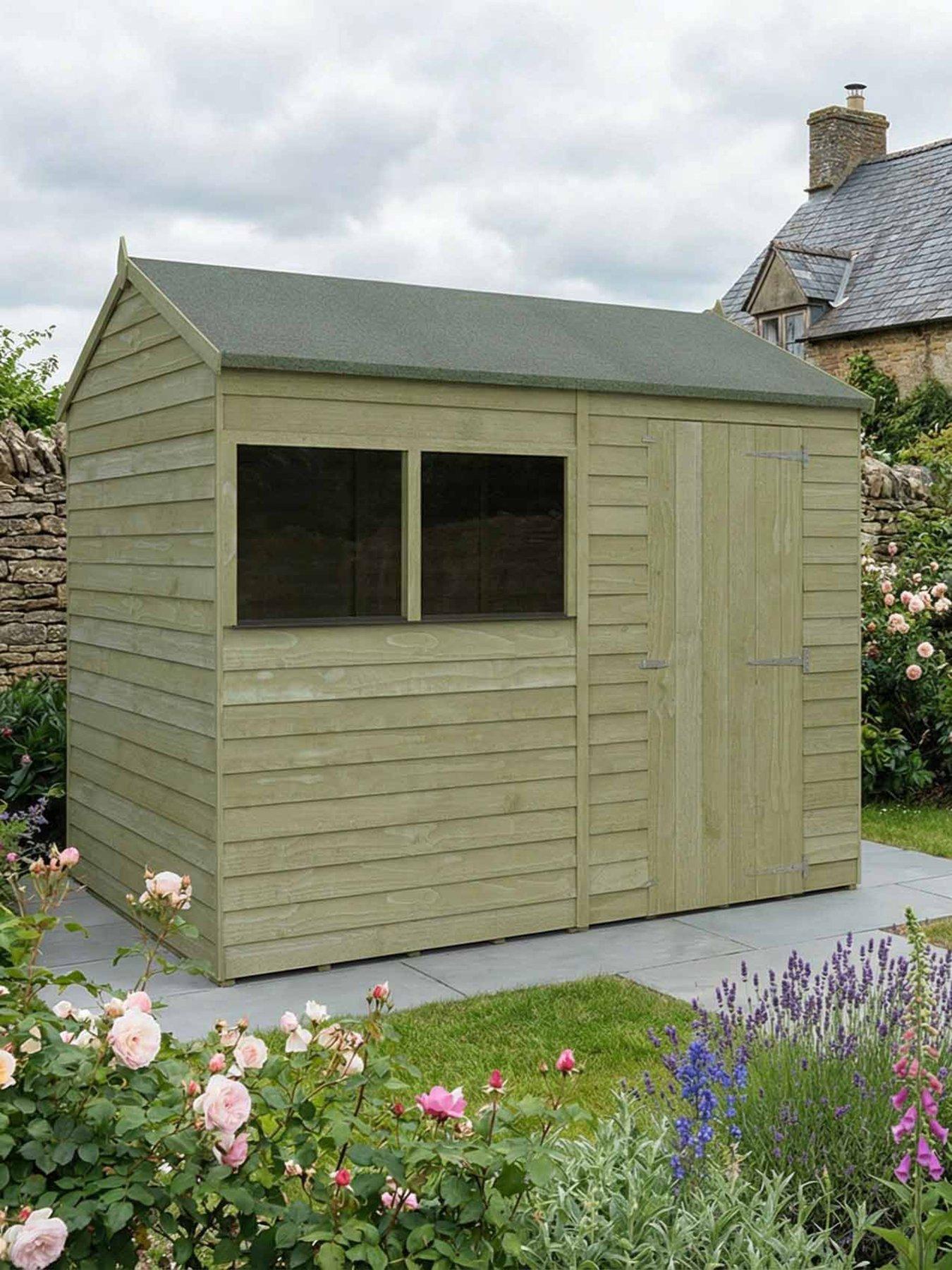 MERCIA 8 x 6ft Great Value Overlap Reverse Apex Shed with Window - FSC® Certified