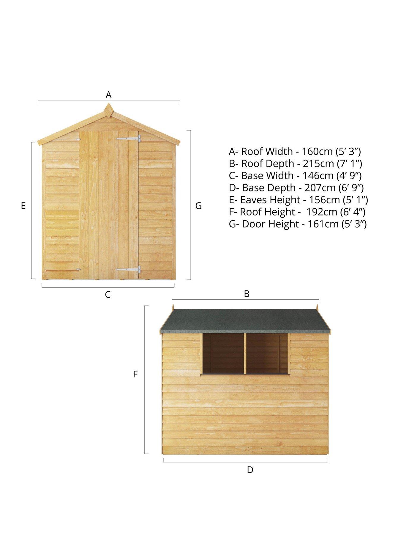  image of mercia-7-x-5ft-overlap-apex-garden-shed