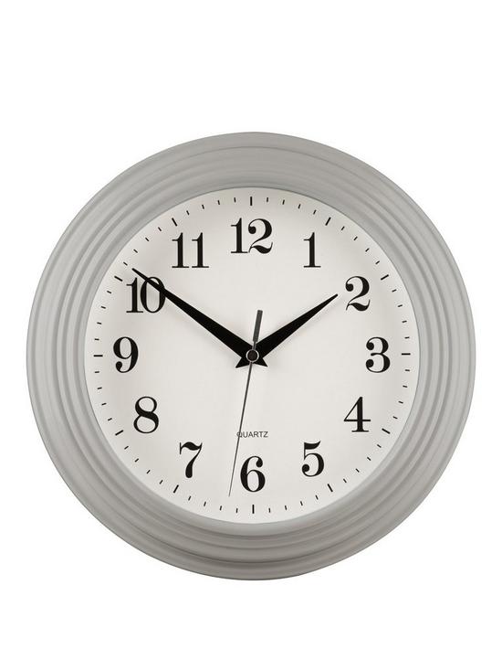 front image of premier-housewares-classic-grey-wall-clock