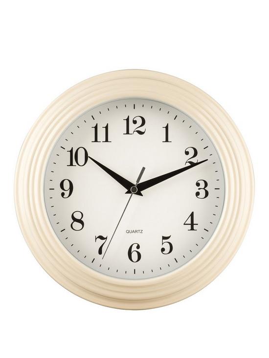 front image of premier-housewares-classic-cream-wall-clock