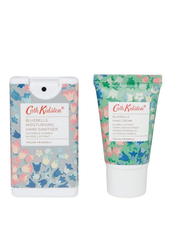 stillFront image of cath-kidston-bluebells-cosmetic-pouch-with-5ml-moisturising-antibacterial-hand-spray-and-30ml-hand-cream