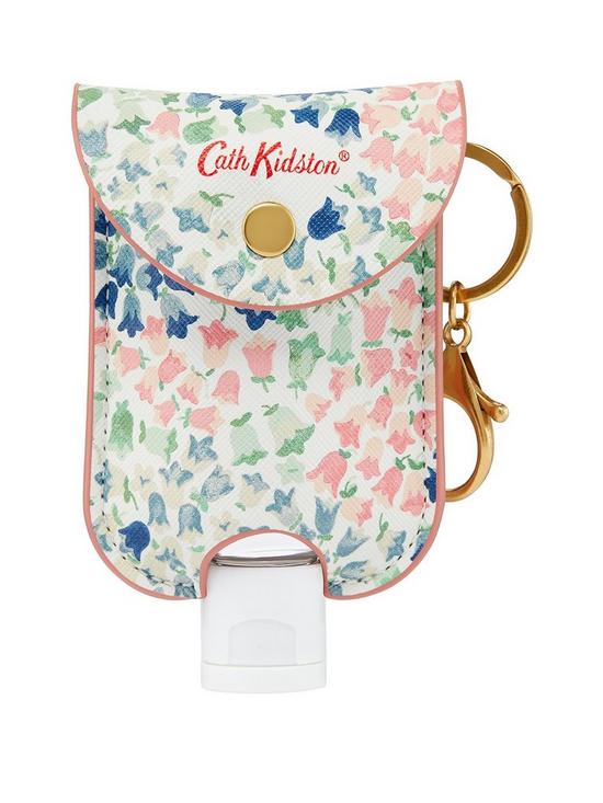 front image of cath-kidston-bluebells-handbag-charm-with-45ml-moisturising-antibacterial-hand-gel