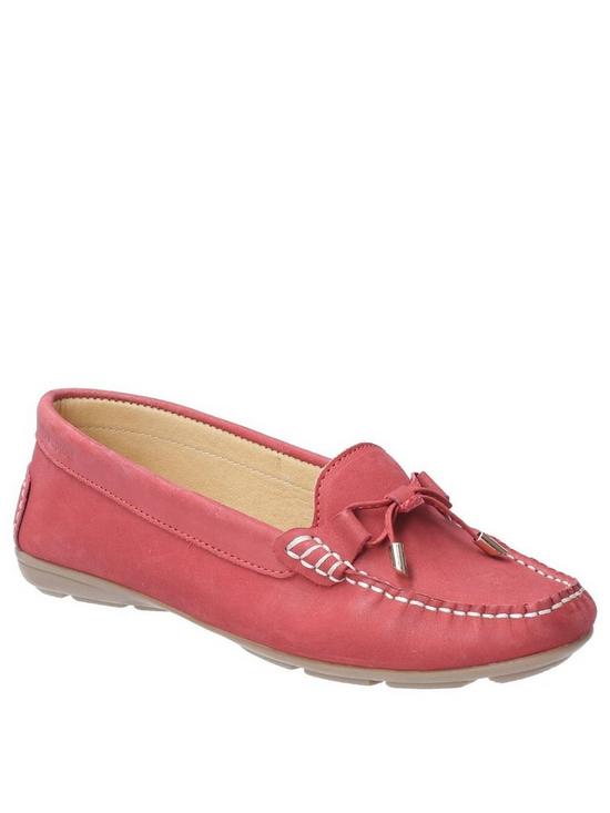 front image of hush-puppies-maggie-brogue-red