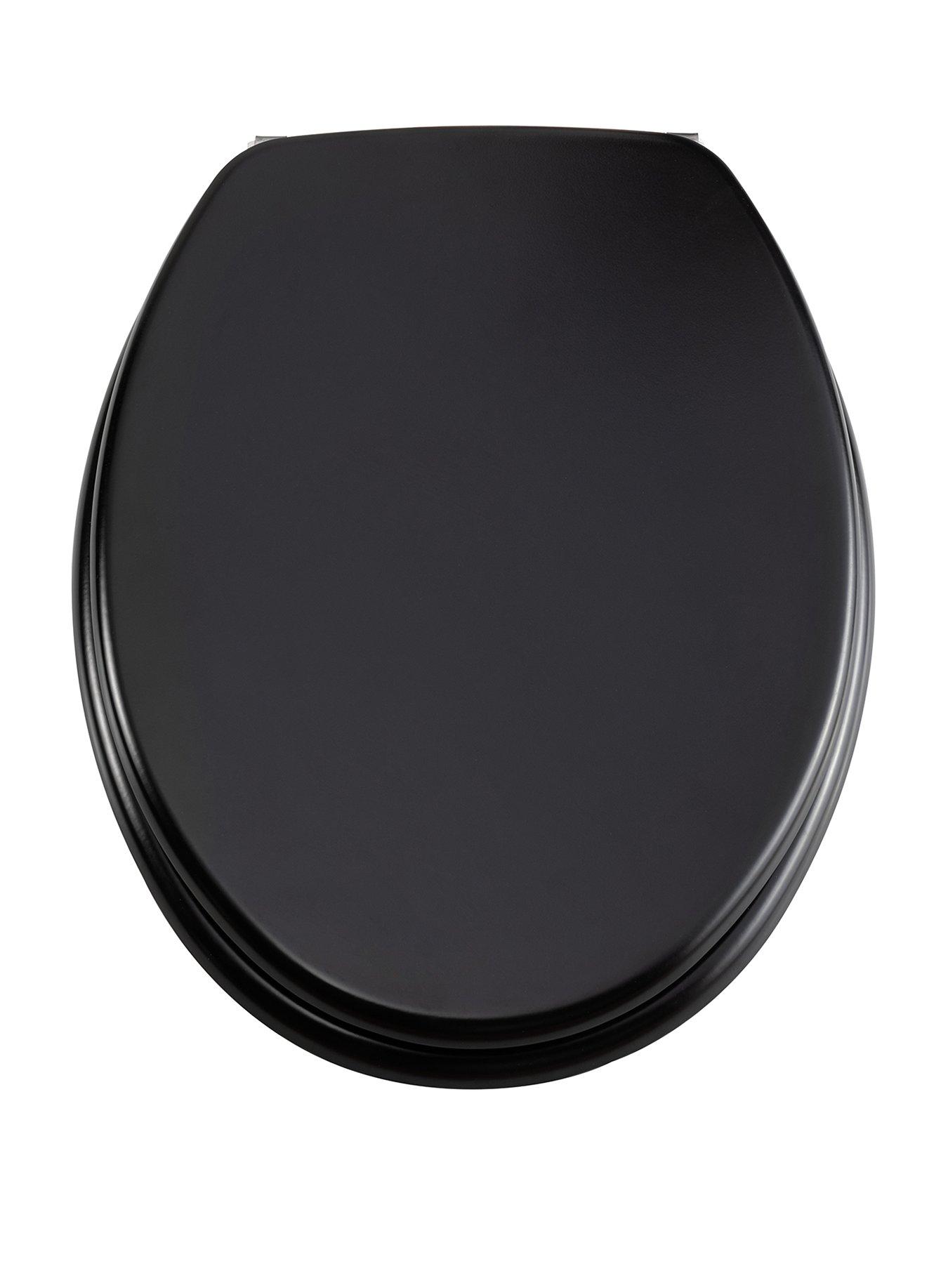 Image 1 of 4 of AQUALONA Matt Black Mdf Toilet Seat