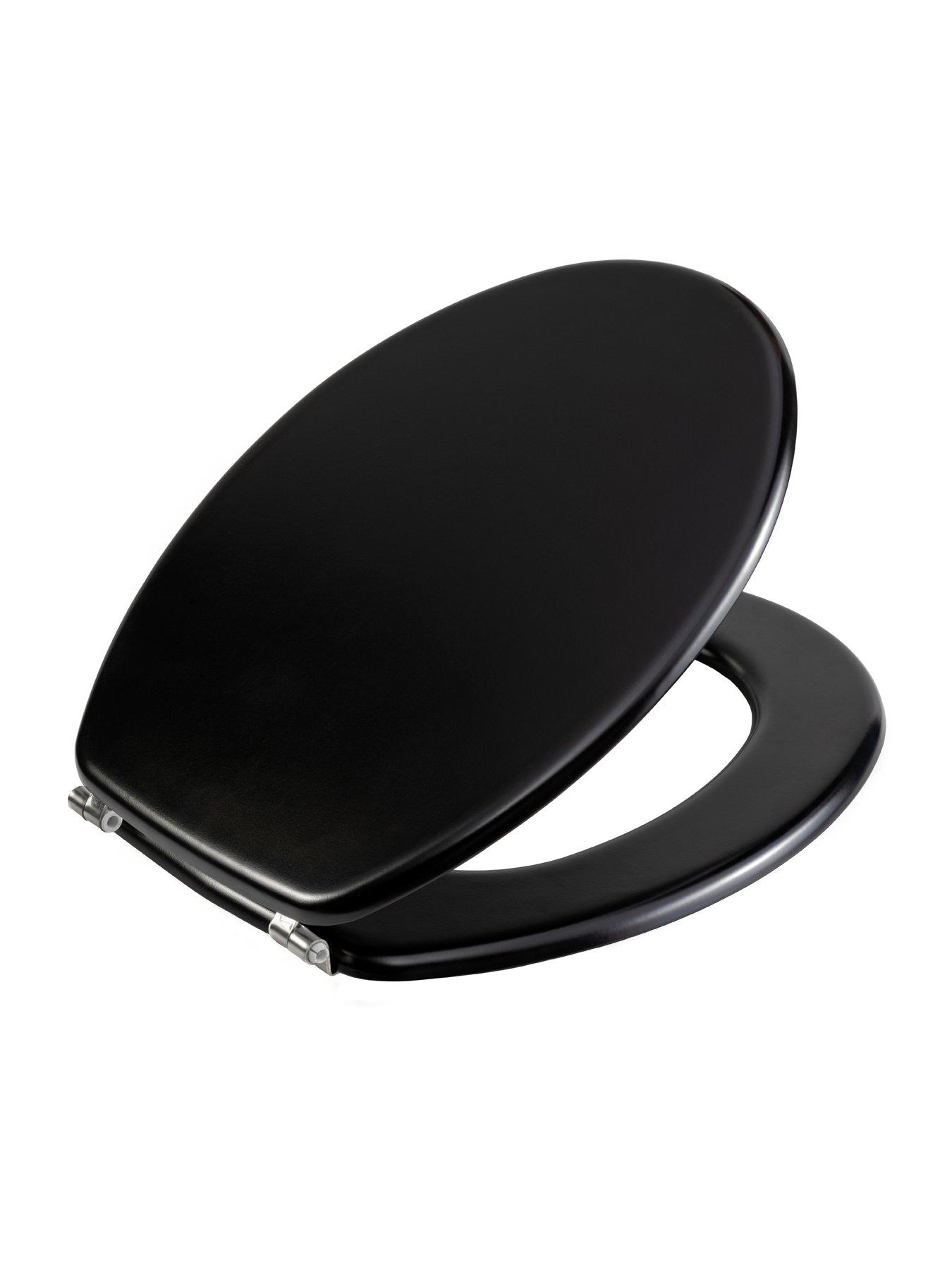 Image 2 of 4 of AQUALONA Matt Black Mdf Toilet Seat