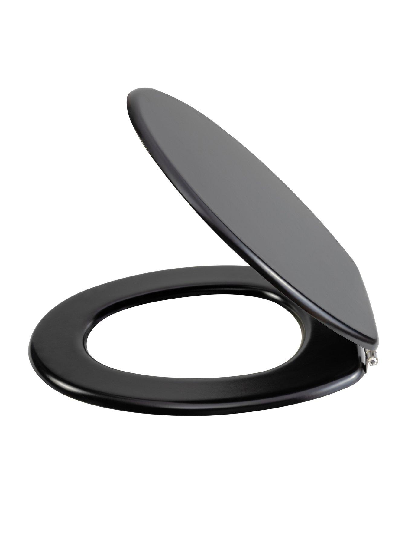 Image 3 of 4 of AQUALONA Matt Black Mdf Toilet Seat