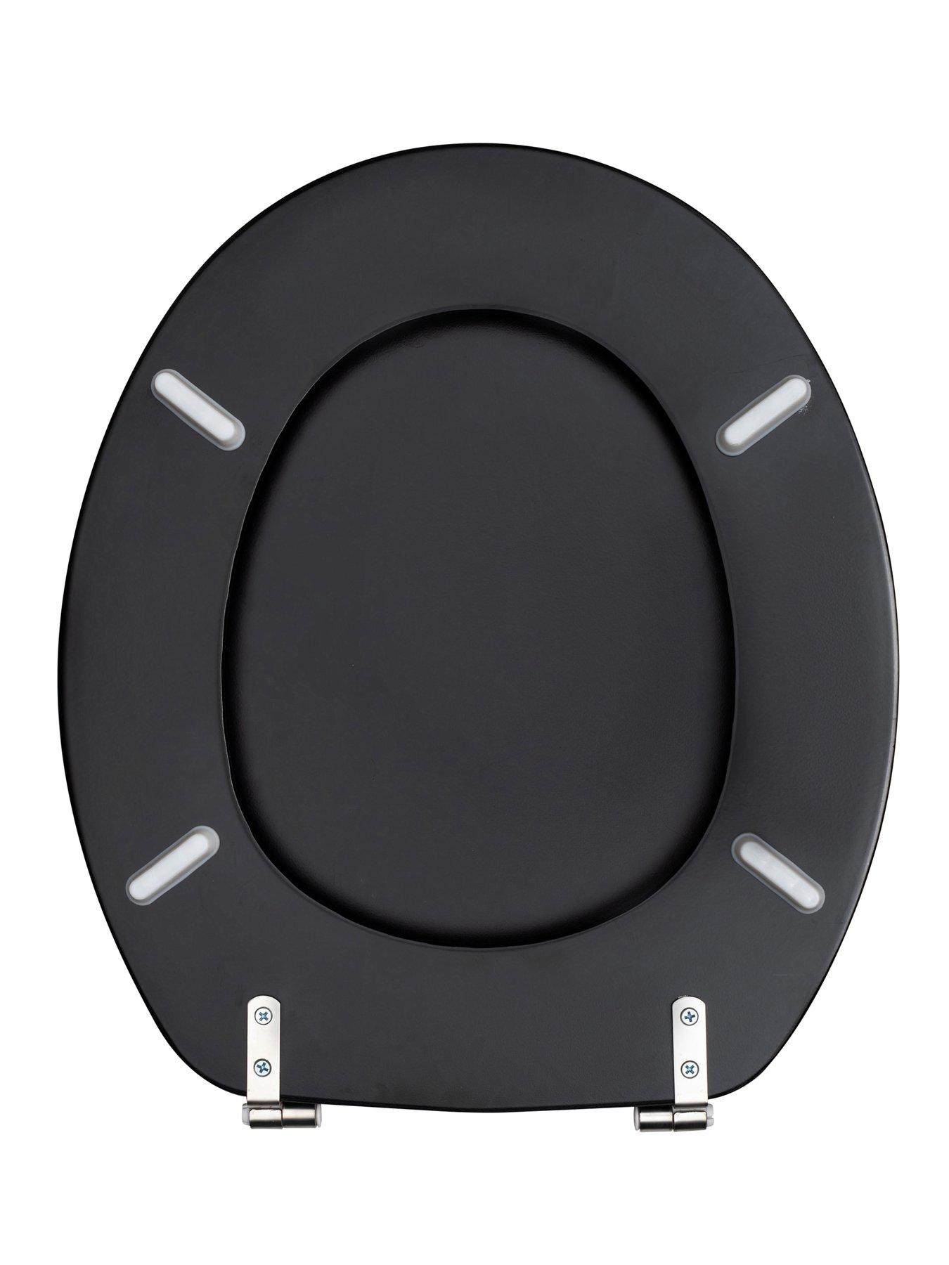 Image 4 of 4 of AQUALONA Matt Black Mdf Toilet Seat
