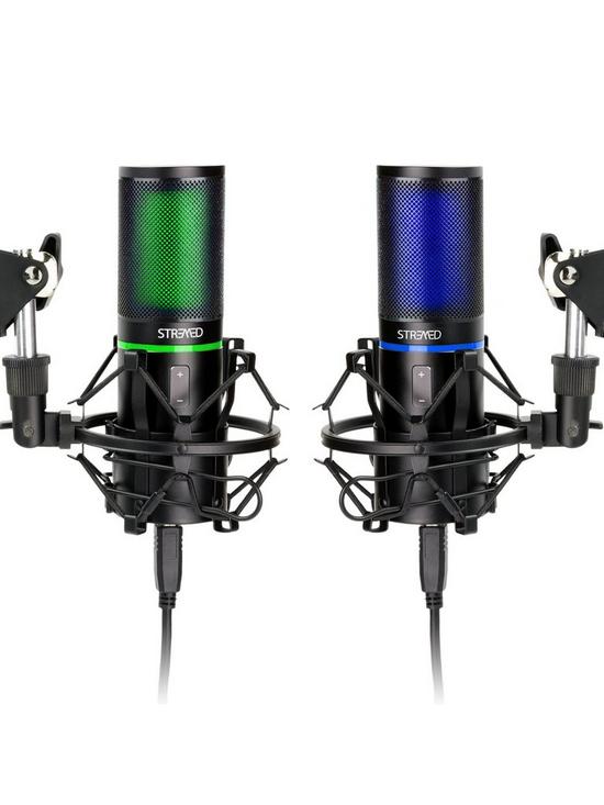 stillFront image of strmd-usb-podcast-super-kit-two-usb-cardioid-microphones-shock-mounts-scissor-stands-amp-pop-filters