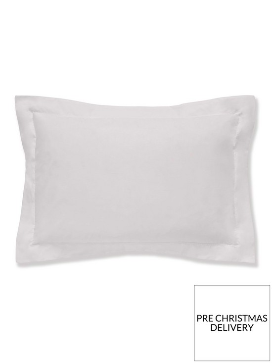front image of bianca-fine-linens-organic-cotton-200-thread-count-oxford-pillowcase-in-silver