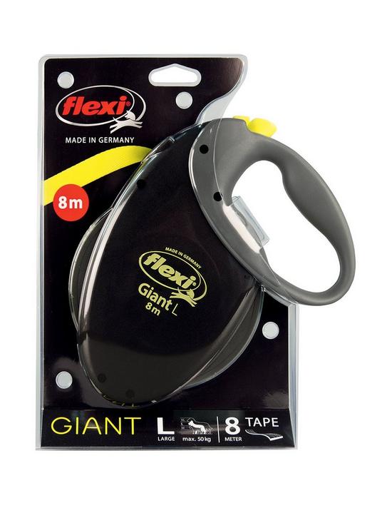 front image of flexi-giant-neon-black-8m-tape-dog-lead