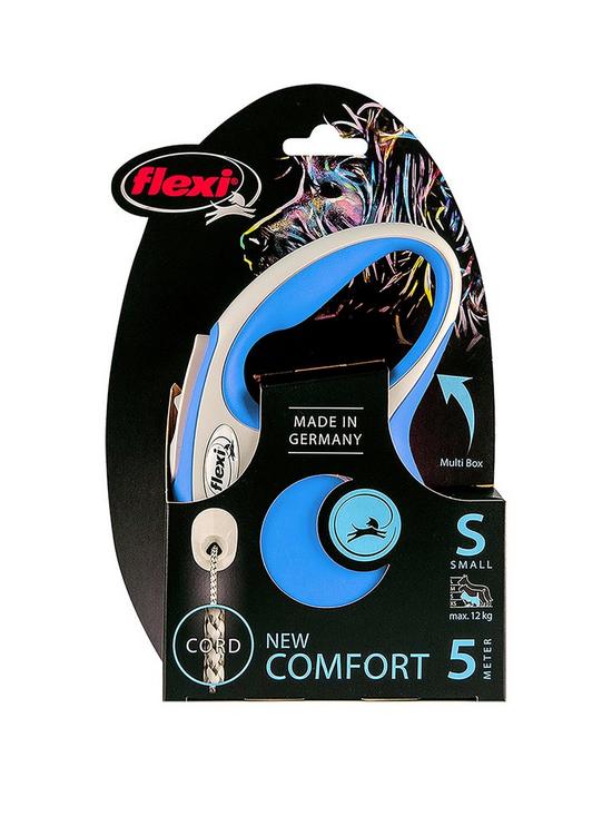 front image of flexi-new-comfort-blue-5m-cord-dog-lead-small
