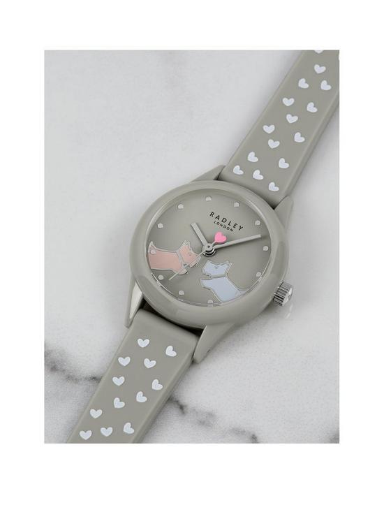 stillFront image of radley-grey-dog-dial-heart-print-strap-watch