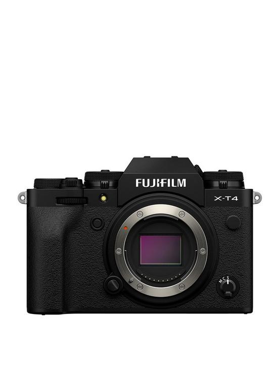 front image of fujifilm-x-t4-mirrorless-camera-body-only-black
