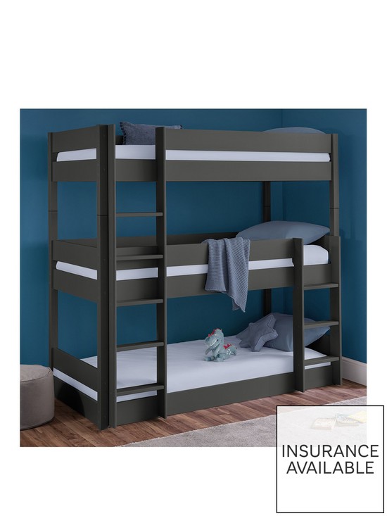 front image of julian-bowen-trio-triple-stacker-bunk-bed-anthracite