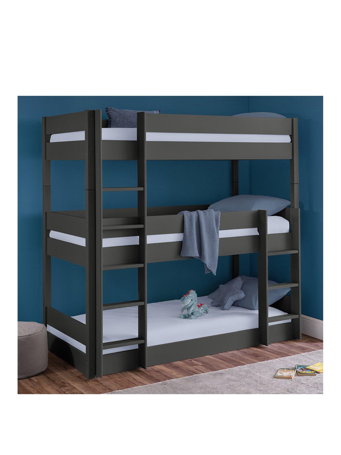 Julian Bowen Trio Triple Stacker Bunk Bed Anthracite