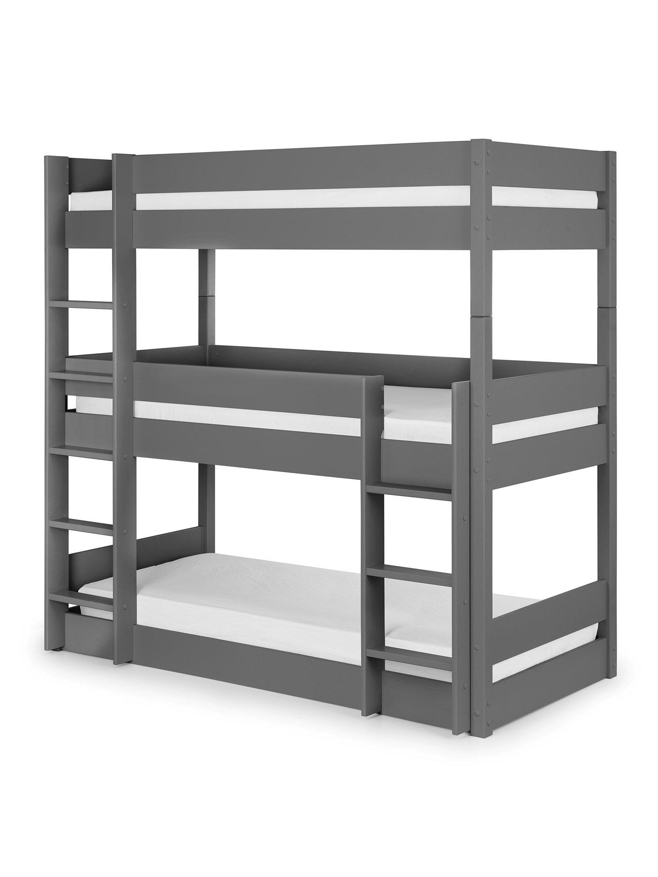 Julian Bowen Trio Triple Stacker Bunk Bed Anthracite