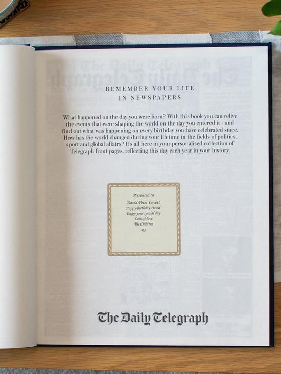 stillFront image of signature-gifts-telegraph-birthday-edition-newspaper-book-blue-standard